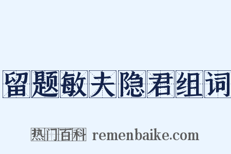 留题敏夫隐君组词是什么意思的图片